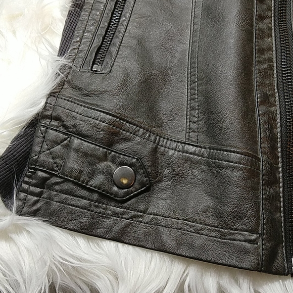 Sebby Collection Gray Faux Leather Moto Jacket - Picture 10 of 10